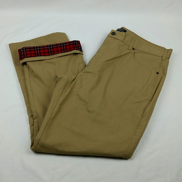 croft & barrow Other - Croft and Barrow Mens Flannel Lined Khaki Brown